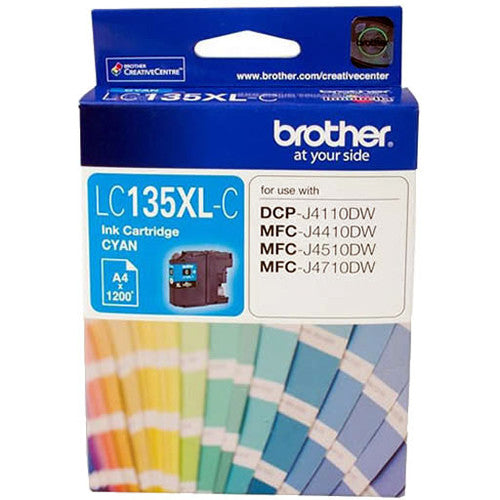Brother Original Extra High Yield Ink Cartridge LC135XLC 1200 Pages Cyan