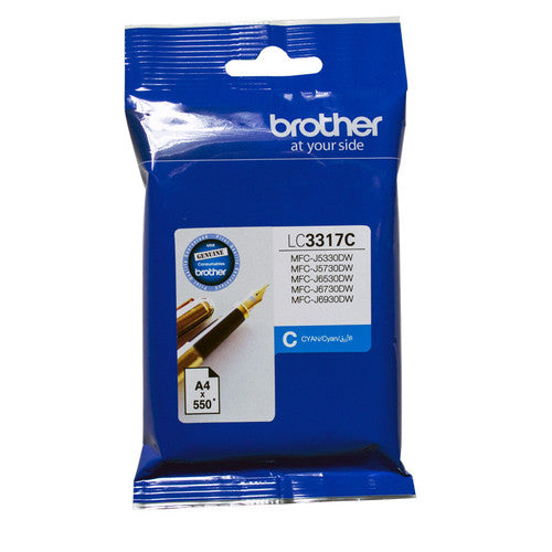 Brother Original Ink Cartridge LC3317C 550 Pages Cyan