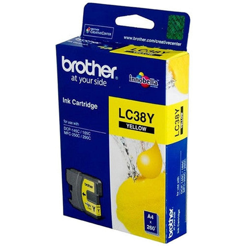 Brother Original Ink Cartridge LC38Y 260 Pages Yellow