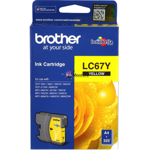 Brother Original Ink Cartridge LC67Y 325 Pages Yellow