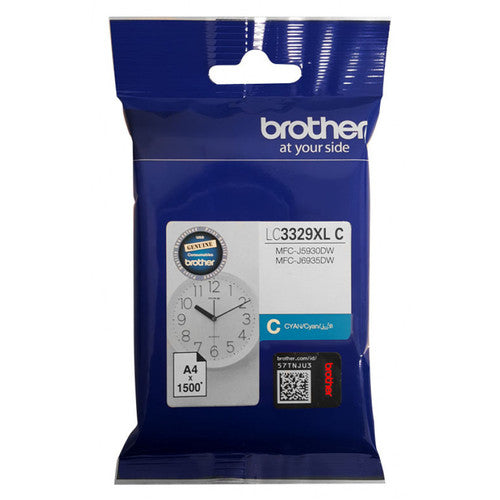 Brother LC3329XLC High Yield Ink Cartridge 1500 Pages Cyan