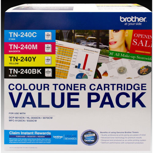 Brother Original 4 Colour Toner Cartridges Value Pack TN240CL4PK