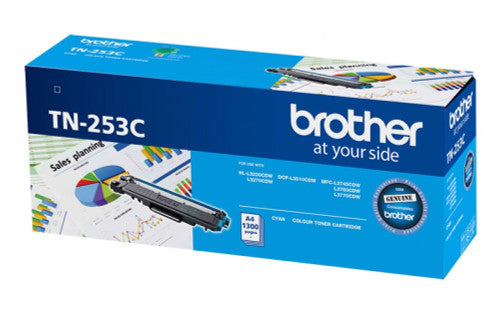 Brother TN253C Toner Cartridge 1300 Pages Cyan