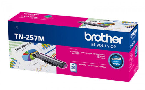 Brother TN257M High Yield Toner Cartridge 2300 Pages Magenta