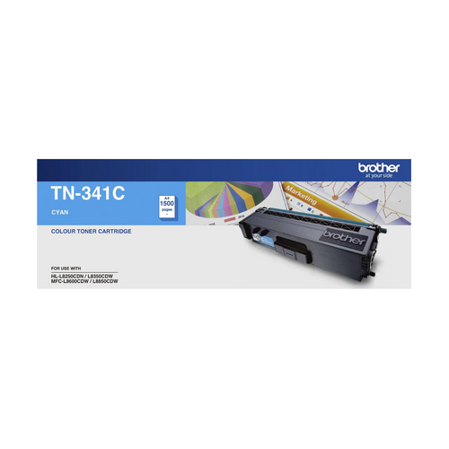Brother Toner Cartridge TN341C 1500 Pages Cyan
