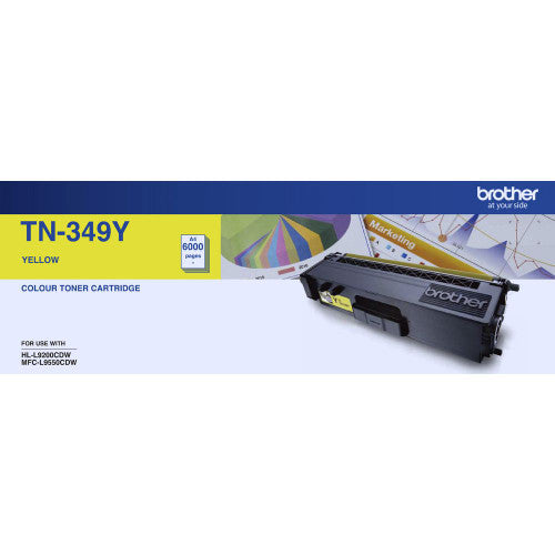 Brother High Yield Toner Cartridge TN349Y 6000 Pages Yellow