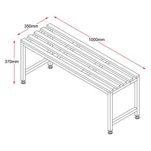 Rapidline Single Sided Bench Seat 1000 x 360 x 400mm Light Oak / Silver Grey
