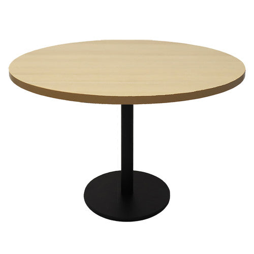 Rapidline Estilo Round Table Flat Disc Base 1200mm Diameter Natural Oak / Black