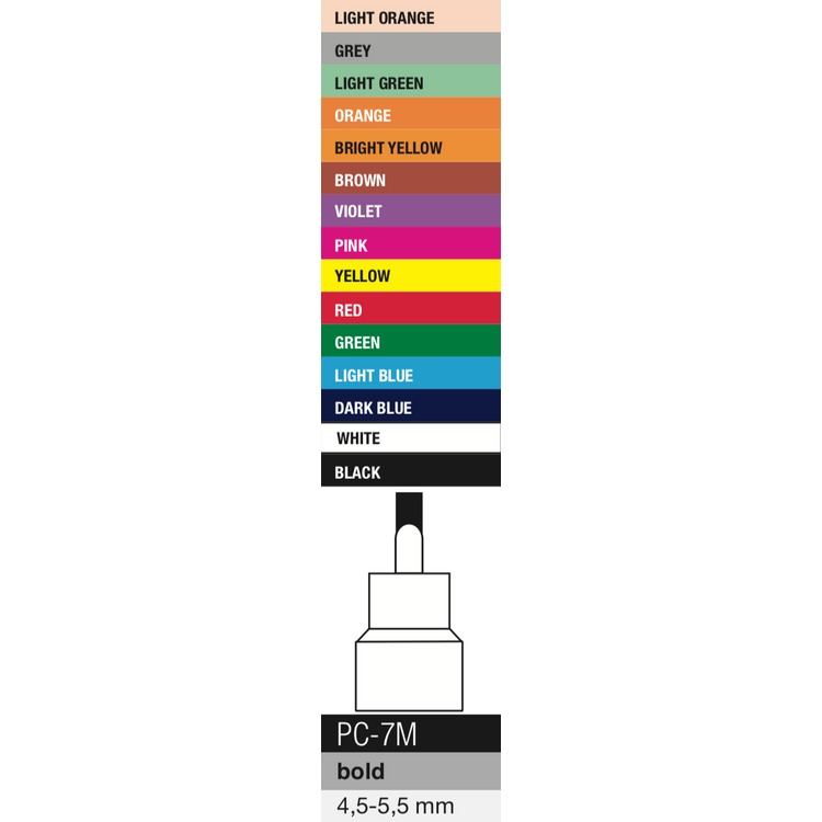Posca PC-7M Paint Marker Pen Bullet Bold Bundle of 15 Individual Colours
