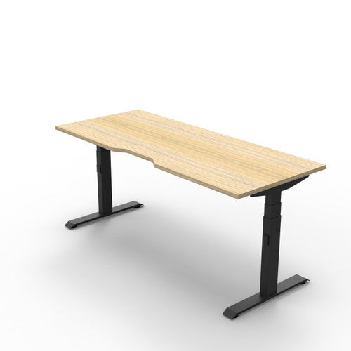 Rapidline Boost Plus Single Sided Workstation 1200 x 750mm Natural Oak / Black Satin