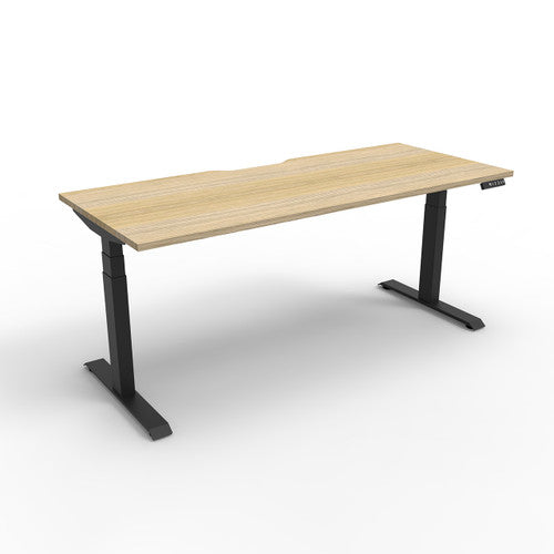 Rapidline Boost Plus Single Sided Workstation 1200 x 750mm Natural Oak / Black Satin
