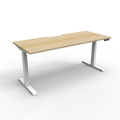 Rapidline Boost Plus Single Sided Workstation 1500 x 750mm Natural Oak / White Satin