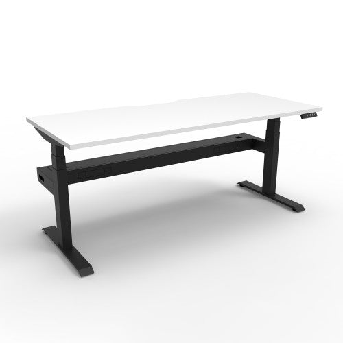 Rapidline Boost Plus Single Sided Workstation 1500 x 750mm with Cable Tray Natural White / Black Satin