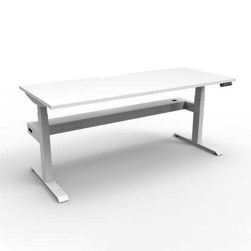 Rapidline Boost Plus Single Sided Workstation 1500 x 750mm with Cable Tray Natural White / White Satin
