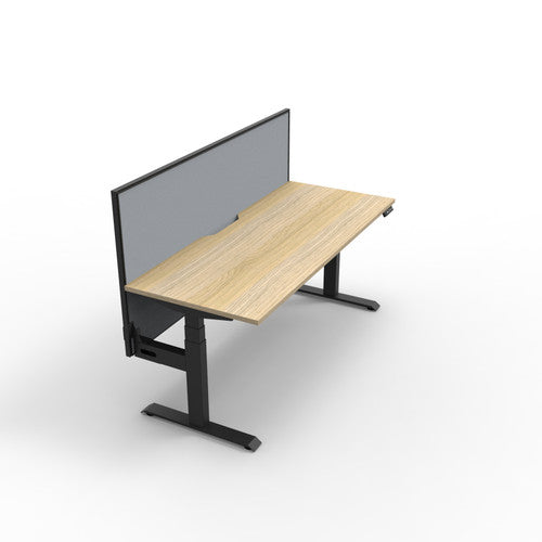 Rapidline Boost Plus Single Sided Workstation 1800 x 750mm with Screen Natural Oak / Black Satin