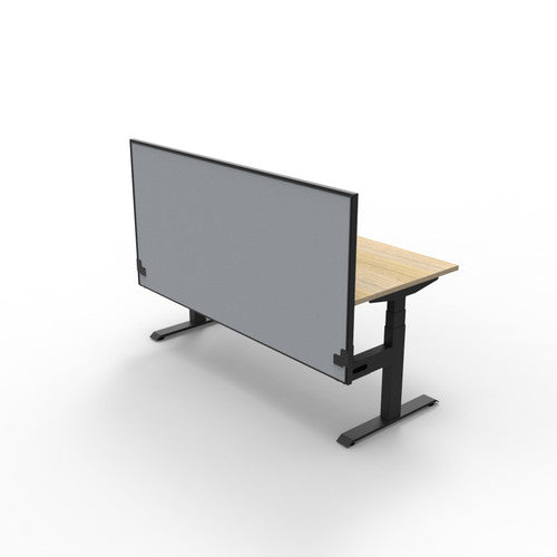 Rapidline Boost Plus Single Sided Workstation 1800 x 750mm with Screen Natural Oak / Black Satin