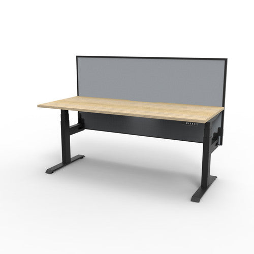 Rapidline Boost Plus Single Sided Workstation 1200 x 750mm with Screen Natural Oak / Black Satin
