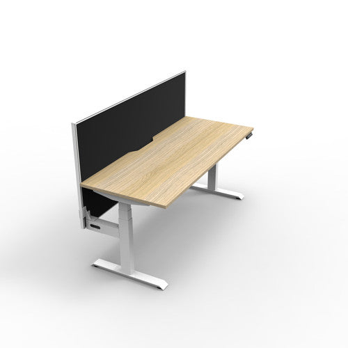 Rapidline Boost Plus Single Sided Workstation 1800 x 750mm with Screen Natural Oak / White Satin