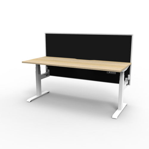 Rapidline Boost Plus Single Sided Workstation 1500 x 750mm with Screen Natural Oak / White Satin