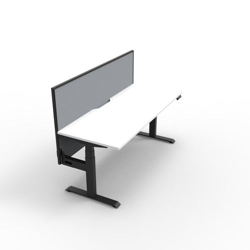 Rapidline Boost Plus Single Sided Workstation 1200 x 750mm with Screen Natural White / Black Satin