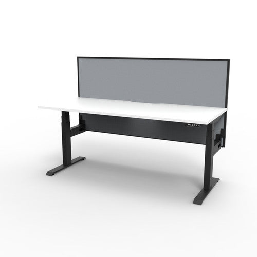 Rapidline Boost Plus Single Sided Workstation 1200 x 750mm with Screen Natural White / Black Satin