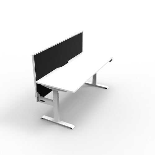 Rapidline Boost Plus Single Sided Workstation 1200 x 750mm with Screen Natural White / White Satin