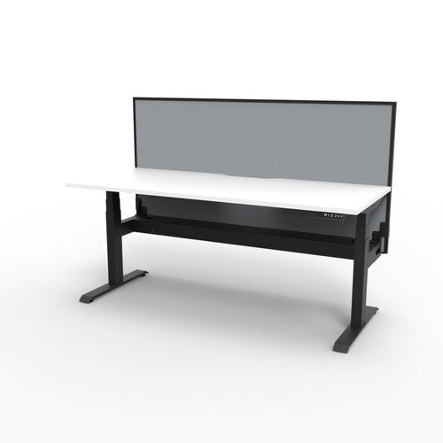 Rapidline Boost Plus Single Sided Workstation 1500 x 750mm with Screen and Cable Tray Natural White / Black Satin