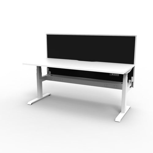 Rapidline Boost Plus Single Sided Workstation 1800 x 750mm with Screen and Cable Tray Natural White / White Satin