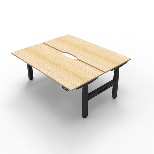 Rapidline Boost Plus Back to Back Workstation 1800 x 750mm Natural Oak / Black Satin