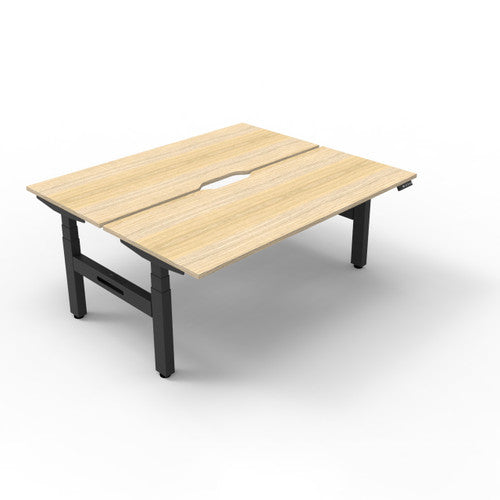 Rapidline Boost Plus Back to Back Workstation 1200 x 750mm Natural Oak / Black Satin
