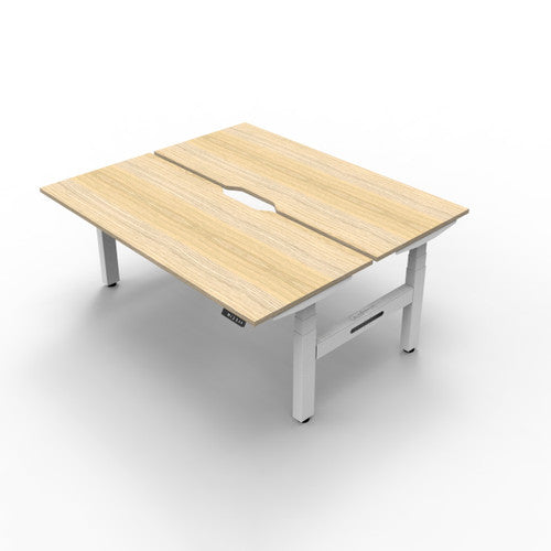 Rapidline Boost Plus Back to Back Workstation 1800 x 750mm Natural Oak / White Satin