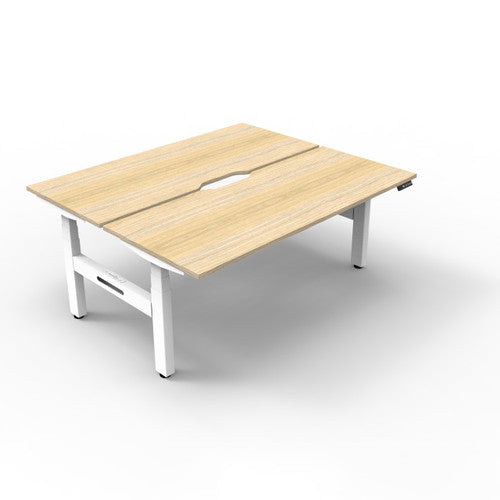 Rapidline Boost Plus Back to Back Workstation 1800 x 750mm Natural Oak / White Satin