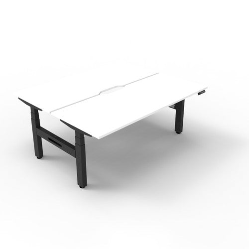 Rapidline Boost Plus Back to Back Workstation 1500 x 750mm Natural White / Black Satin