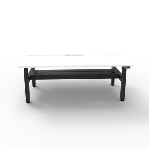 Rapidline Boost Plus Back to Back Workstation 1200 x 750mm with Cable Tray Natural White / Black Satin