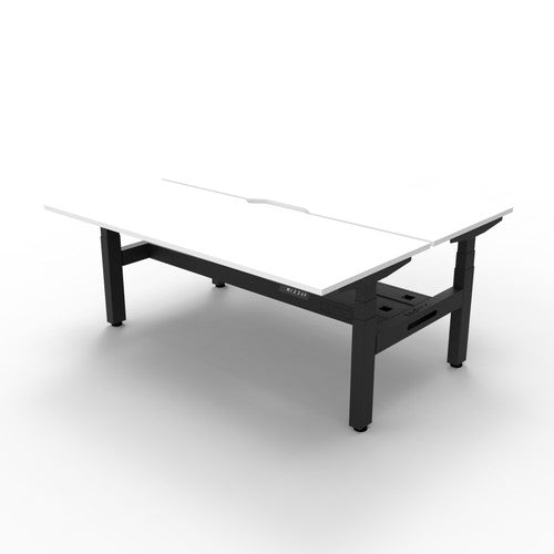 Rapidline Boost Plus Back to Back Workstation 1800 x 750mm with Cable Tray Natural White / Black Satin