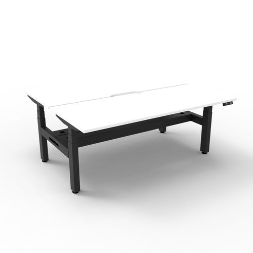 Rapidline Boost Plus Back to Back Workstation 1200 x 750mm with Cable Tray Natural White / Black Satin
