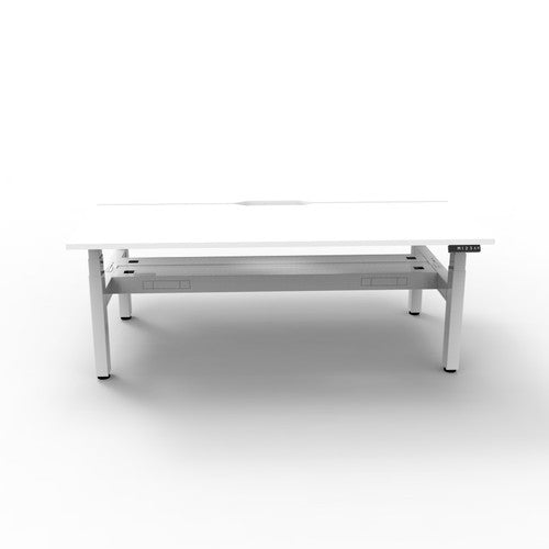 Rapidline Boost Plus Back to Back Workstation 1800 x 750mm with Cable Tray Natural White / White Satin