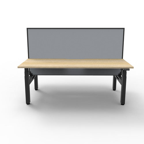 Rapidline Boost Plus Back to Back Workstation 1800 x 750mm with Screen Natural Oak / Black Satin