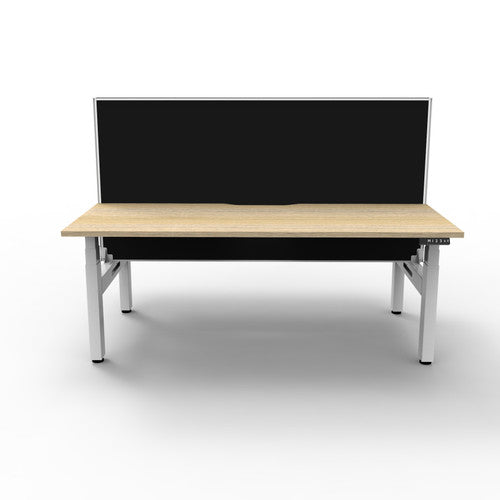 Rapidline Boost Plus Back to Back Workstation 1800 x 750mm with Screen Natural Oak / White Satin
