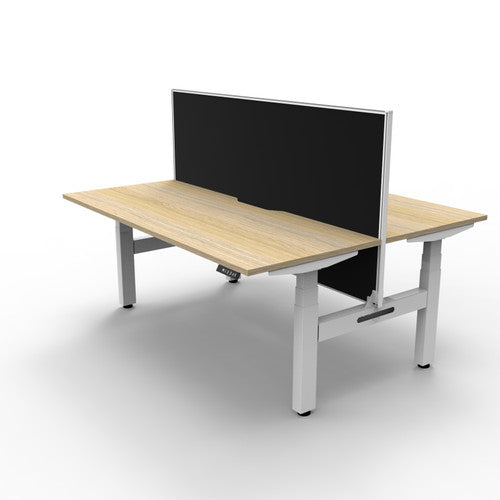 Rapidline Boost Plus Back to Back Workstation 1200 x 750mm with Screen Natural Oak / White Satin