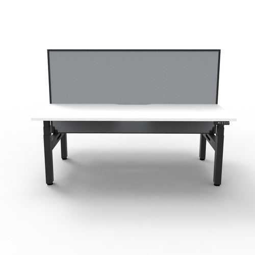 Rapidline Boost Plus Back to Back Workstation 1800 x 750mm with Screen Natural White / Black Satin