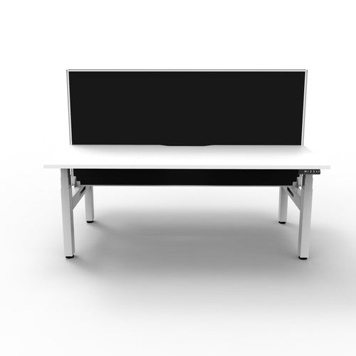 Rapidline Boost Plus Back to Back Workstation 1200 x 750mm with Screen Natural White / White Satin