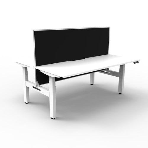 Rapidline Boost Plus Back to Back Workstation 1200 x 750mm with Screen Natural White / White Satin