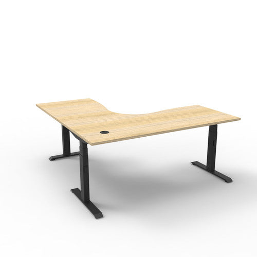 Rapidline Boost Plus Corner Workstation 1500 x 1500 x 750mm Natural Oak / Black Satin