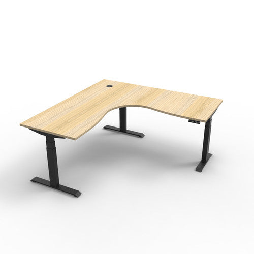 Rapidline Boost Plus Corner Workstation 1500 x 1500 x 750mm Natural Oak / Black Satin