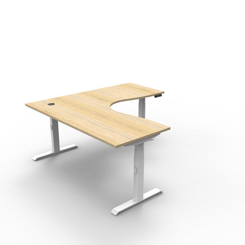 Rapidline Boost Plus Corner Workstation 1800 x 1500 x 750mm Natural Oak / White Satin