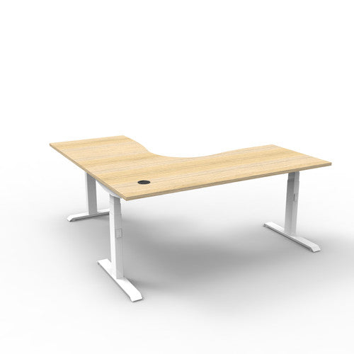 Rapidline Boost Plus Corner Workstation 1800 x 1500 x 750mm Natural Oak / White Satin