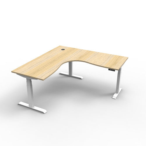 Rapidline Boost Plus Corner Workstation 1800 x 1500 x 750mm Natural Oak / White Satin