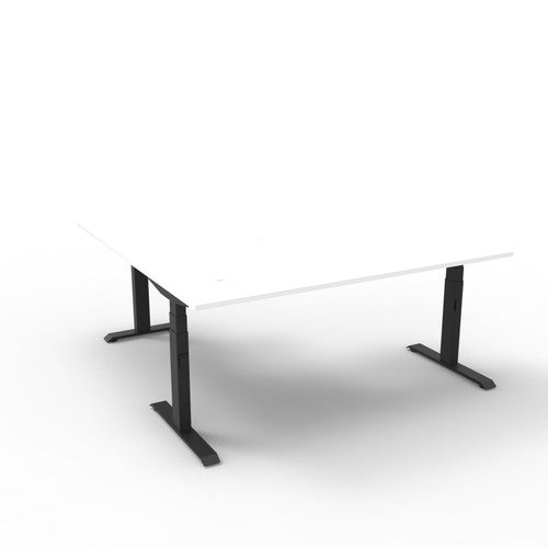 Rapidline Boost Plus Corner Workstation 1800 x 1800 x 750mm Natural White / Black Satin