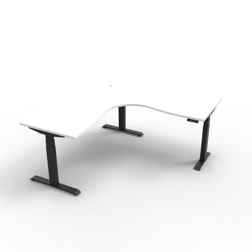 Rapidline Boost Plus Corner Workstation 1500 x 1500 x 750mm Natural White / Black Satin